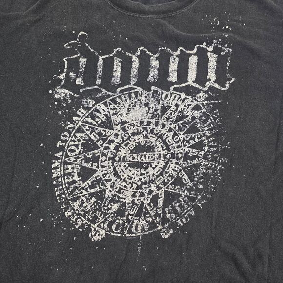 VTG Y2K Down Shirt Mens Black Metal Band Graphic Distressed Cracked Print - Picture 2 of 12